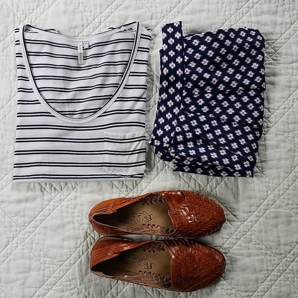 Banana Republic Navy Striped Top